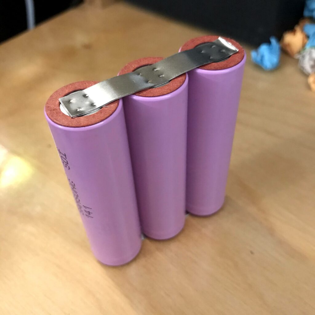 Three Batteries Welded Together